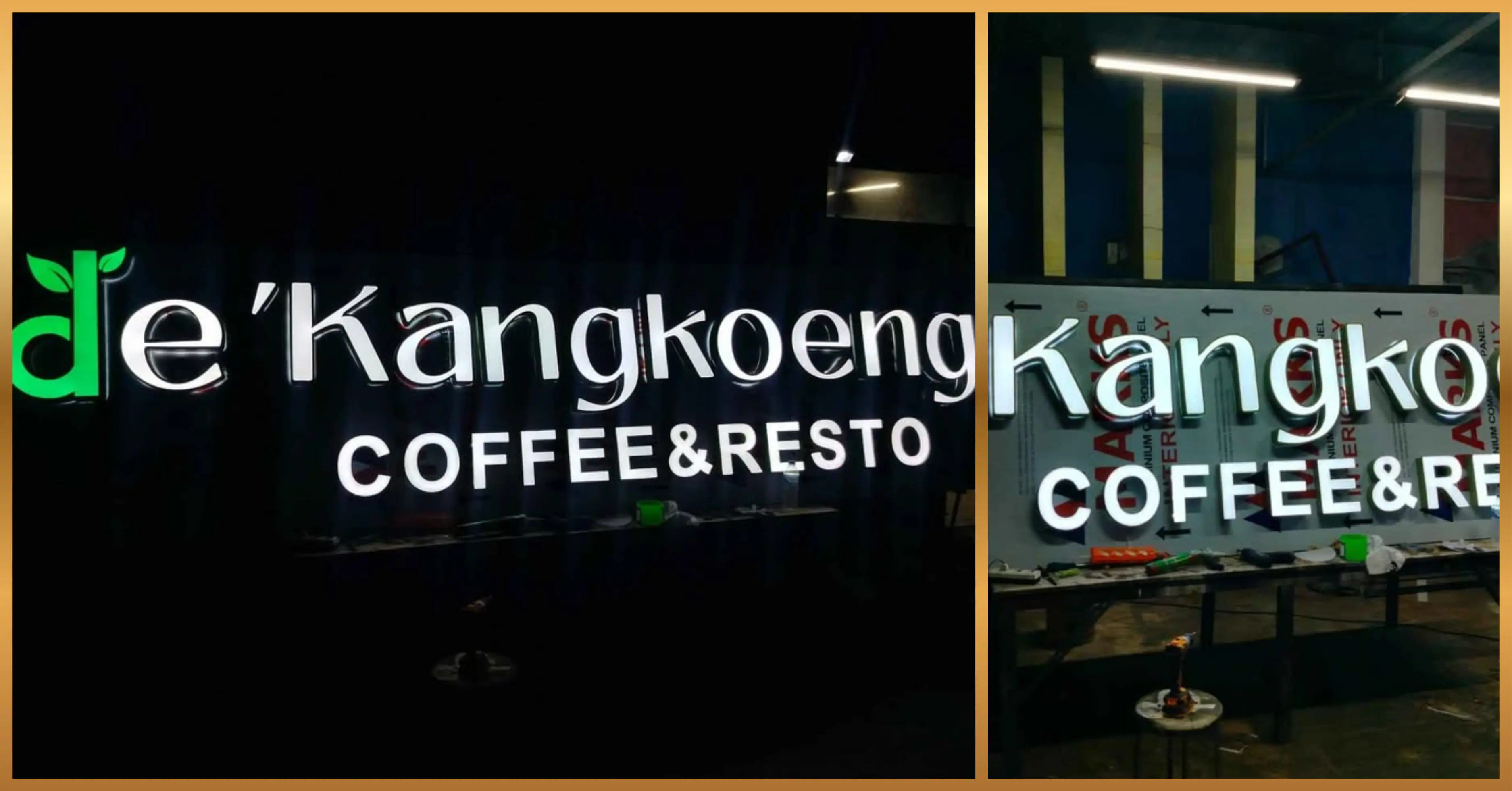 Ceiling Dropped Signage for Corporate Cafe